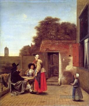 Ein niederländisches Courtyard Genre Pieter de Hooch Ölgemälde